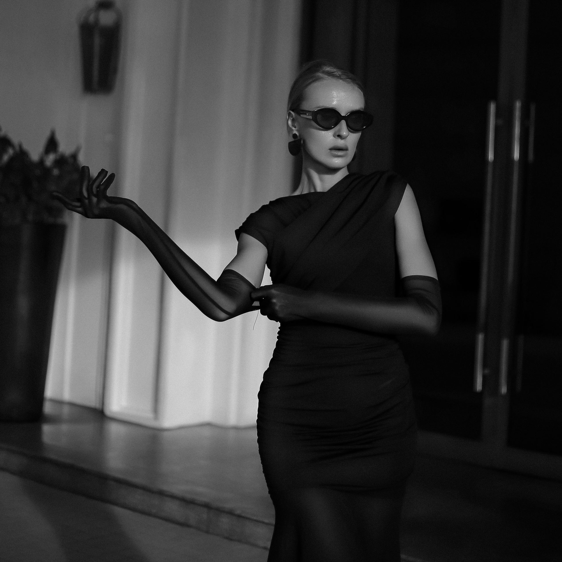 Midnight Contour Dress in Black, Legacy London