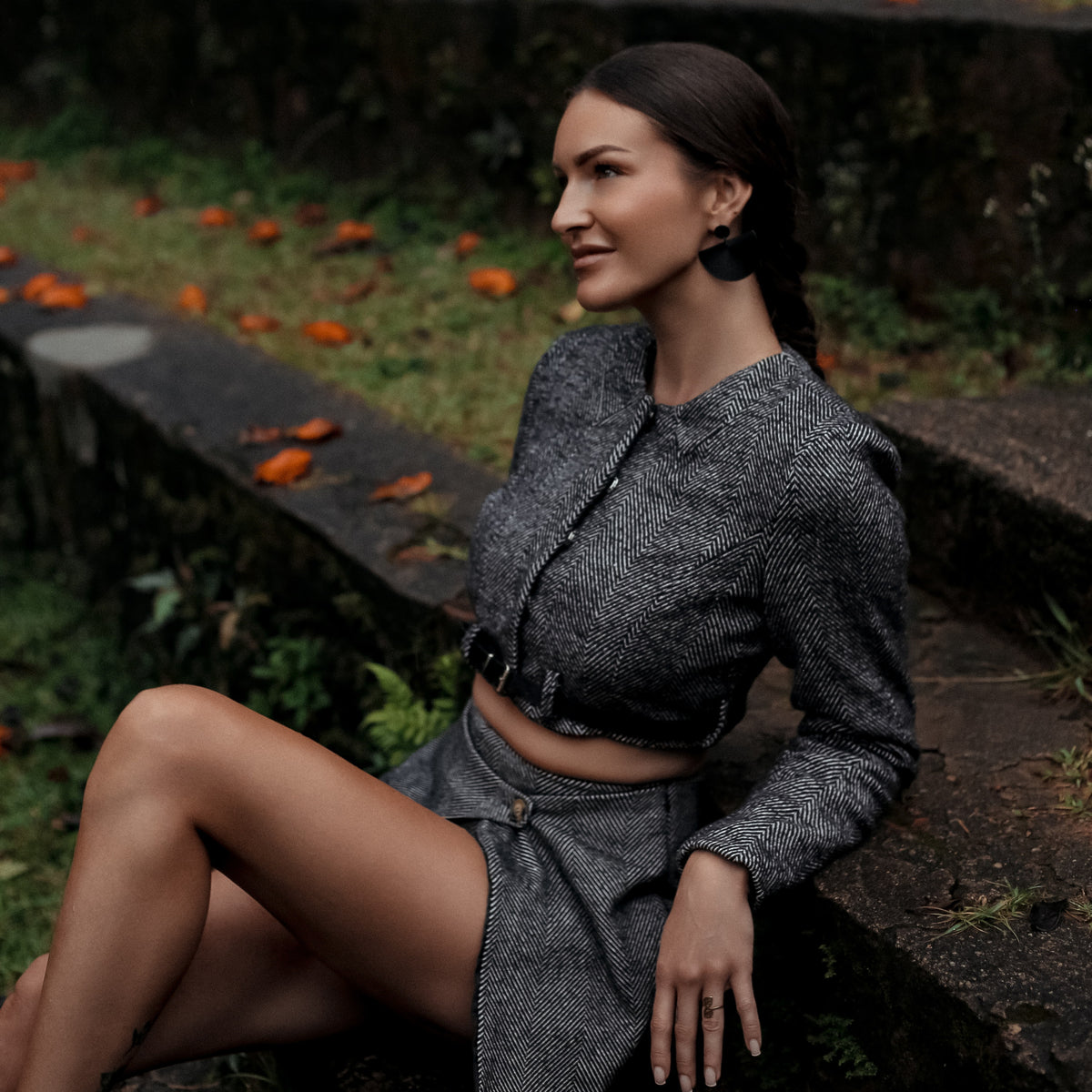 Hertford Herringbone Tweed Co-ord in Gray, Legacy London