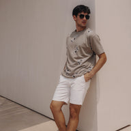 Legacy Abstract Print Oversized Tee in Grayish Olive, Legacy London