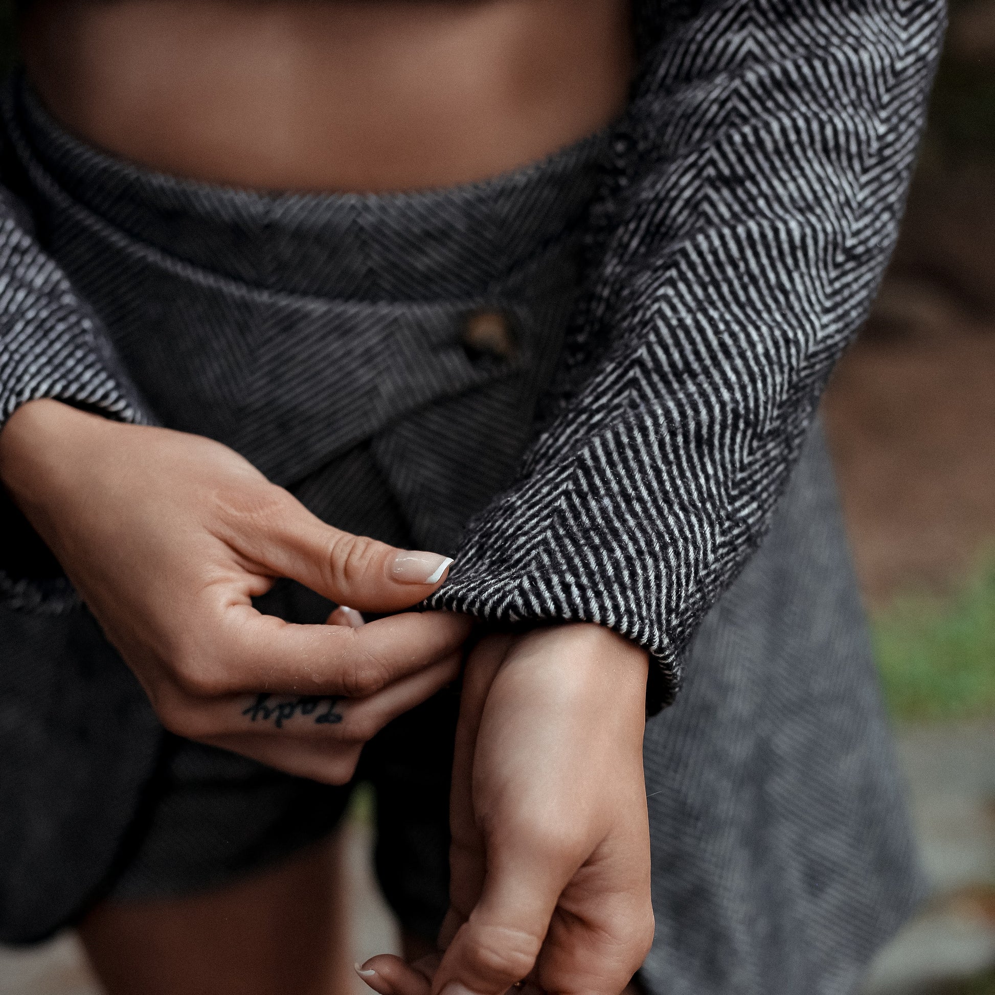 Hertford Herringbone Tweed Co-ord in Gray, Legacy London