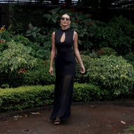Brook Keyhole Evening Maxi Dress in Black, Legacy London