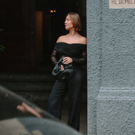 Davies Mesh Bodysuit & Tailored Trousers in Black, Legacy London