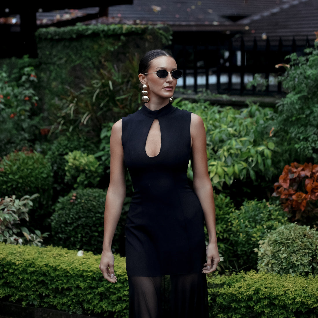 Brook Keyhole Evening Maxi Dress in Black, Legacy London