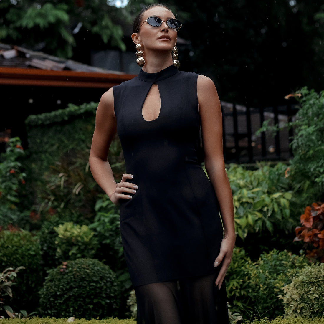 Brook Keyhole Evening Maxi Dress in Black, Legacy London