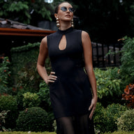 Brook Keyhole Evening Maxi Dress in Black, Legacy London