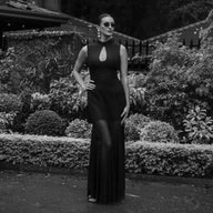 Brook Keyhole Evening Maxi Dress in Black, Legacy London