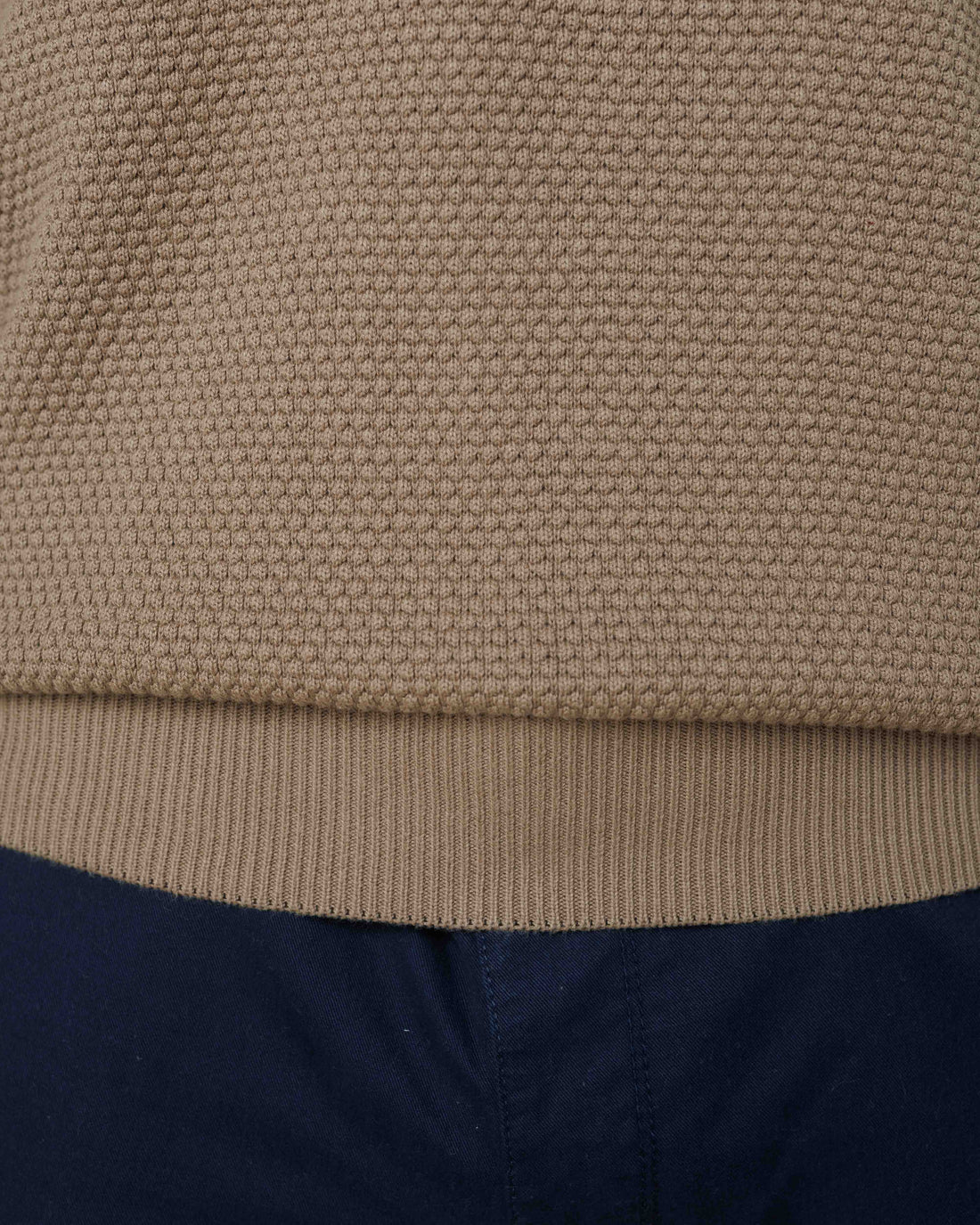 All-Season Popcorn Knit Long Sleeve Polo  - Legacy London