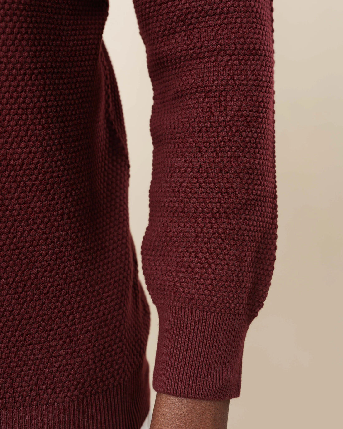 All-Season Popcorn Knit Long Sleeve Polo  - Legacy London