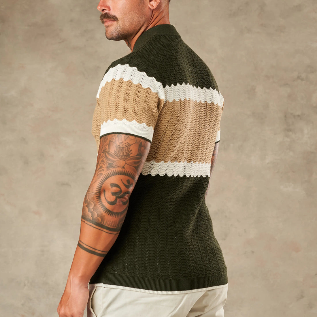 Capri Wave Textured Zipper Polo  - Legacy London