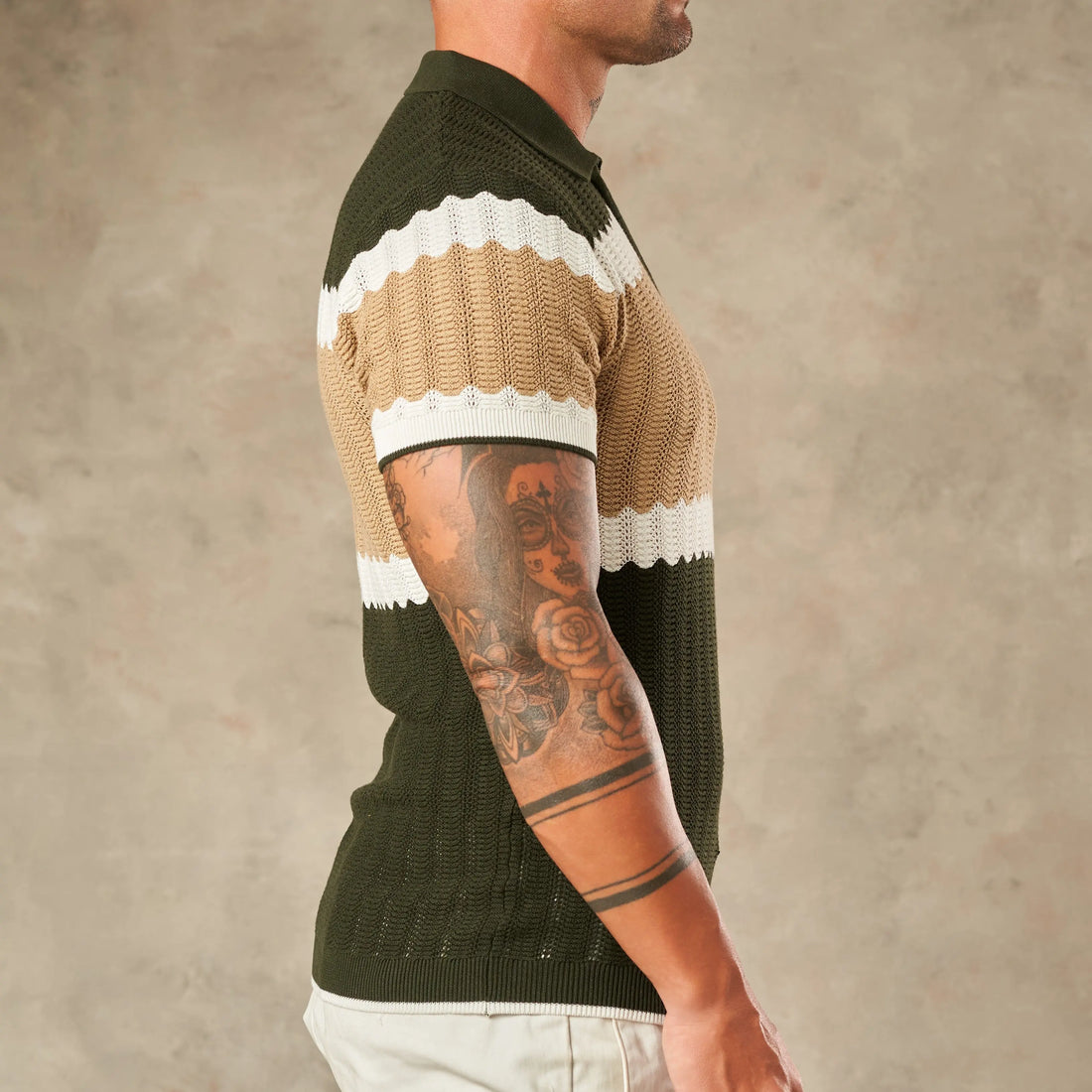 Capri Wave Textured Zipper Polo  - Legacy London