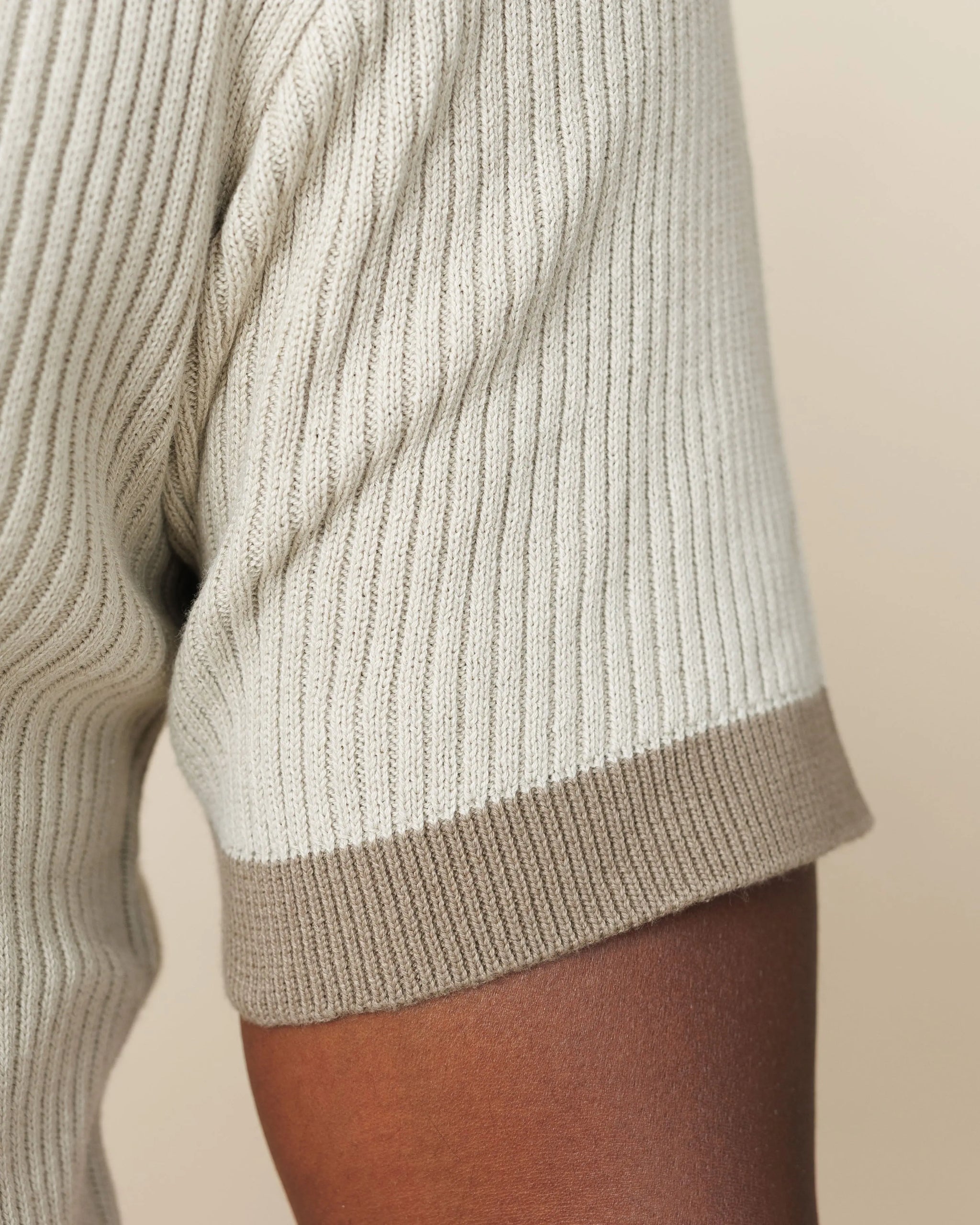 Contrast Knit Johnny Collar Polo  - Legacy London