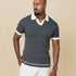 Contrast Knit Johnny Collar Polo Gray-XL-Polo-collar - Legacy London