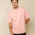 Cotton Blend Oversized Tee Pink-XL - Legacy London