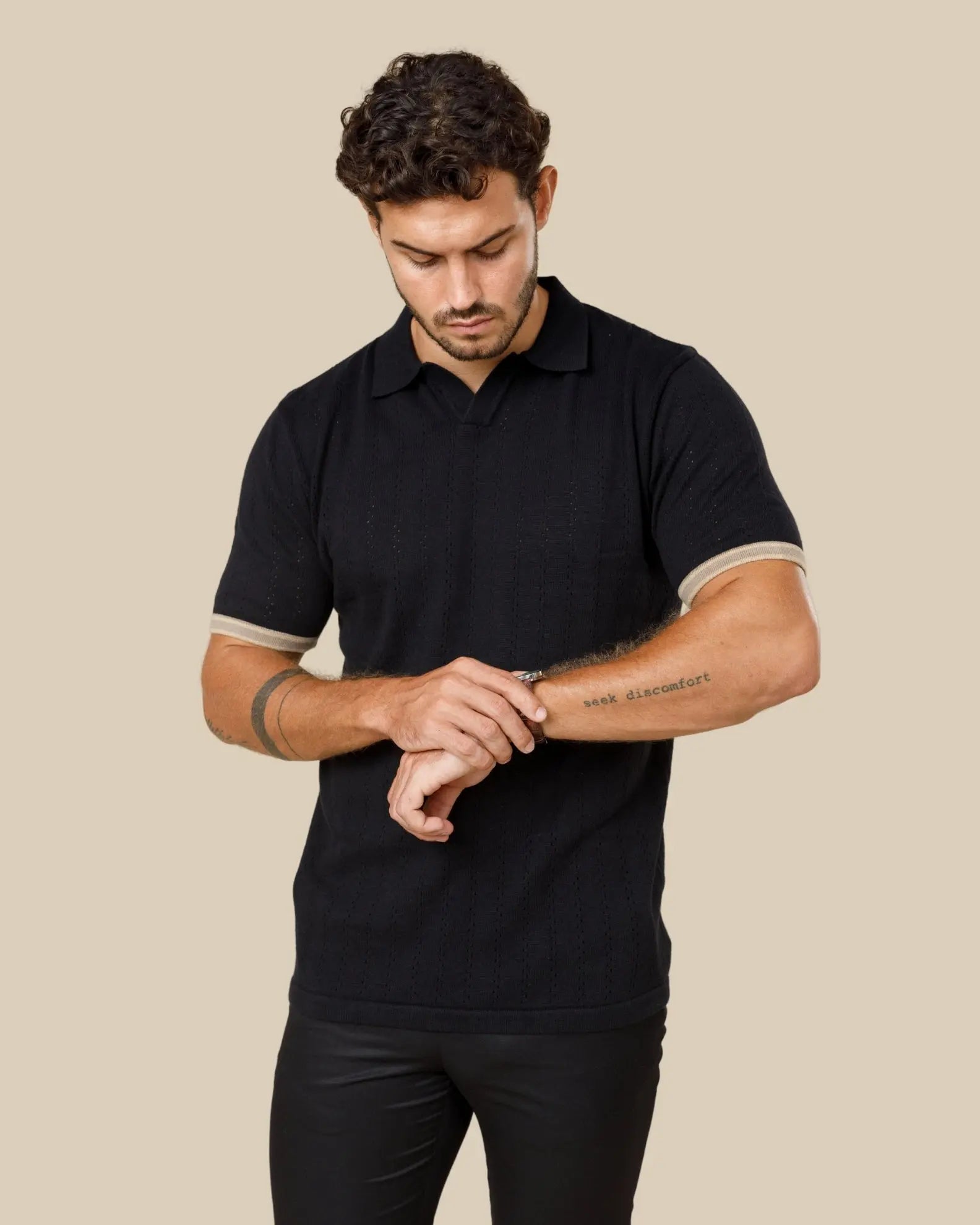 Cotton Knitted Polo Shirt Legacy London