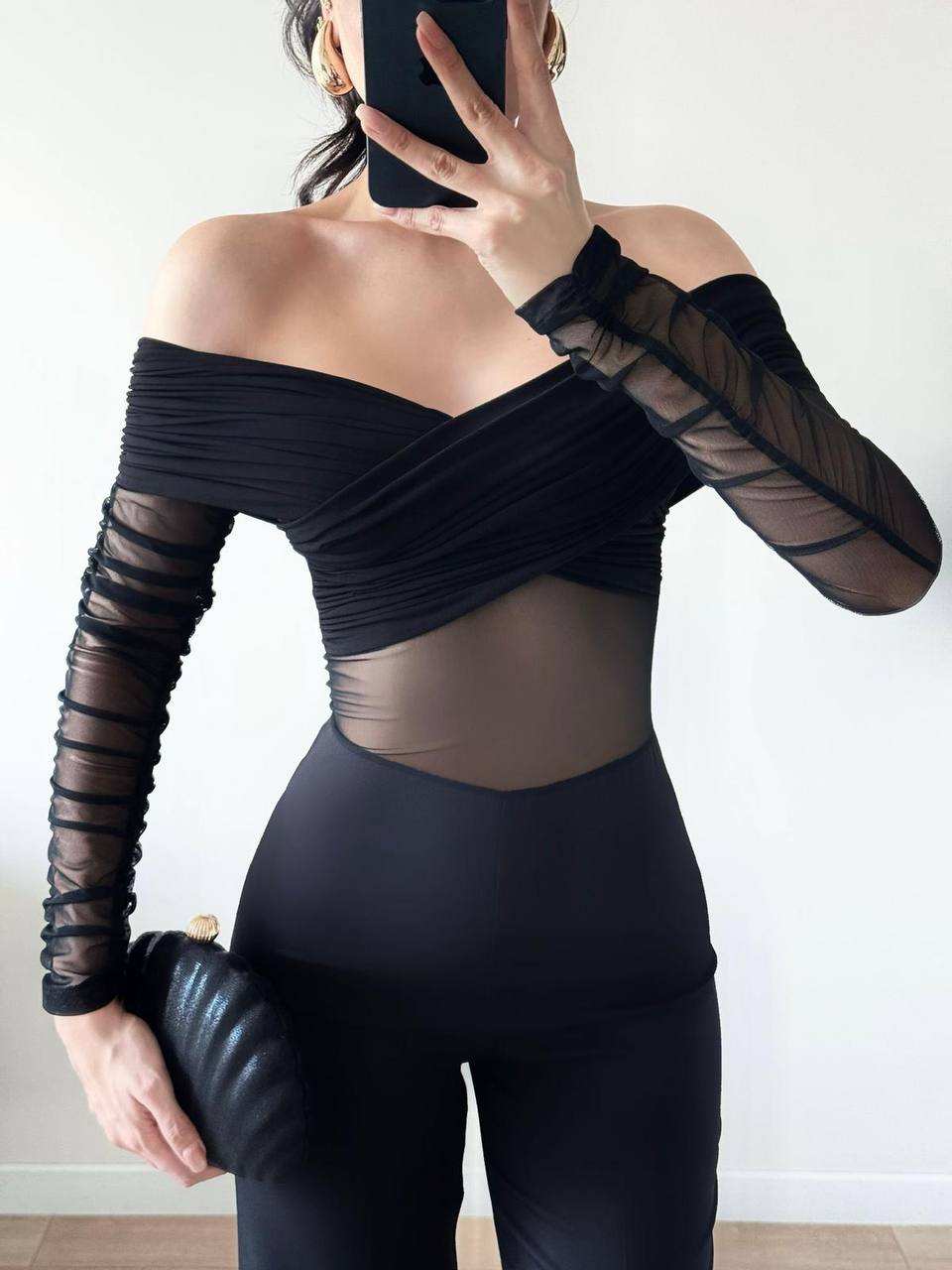 Davies Mesh Bodysuit & Tailored Trousers  - LCY London