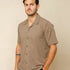 Designer Cuban Collar Shirt Camel-Beige-S - Legacy London