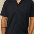 Designer Cuban Collar Shirt Black-S - Legacy London