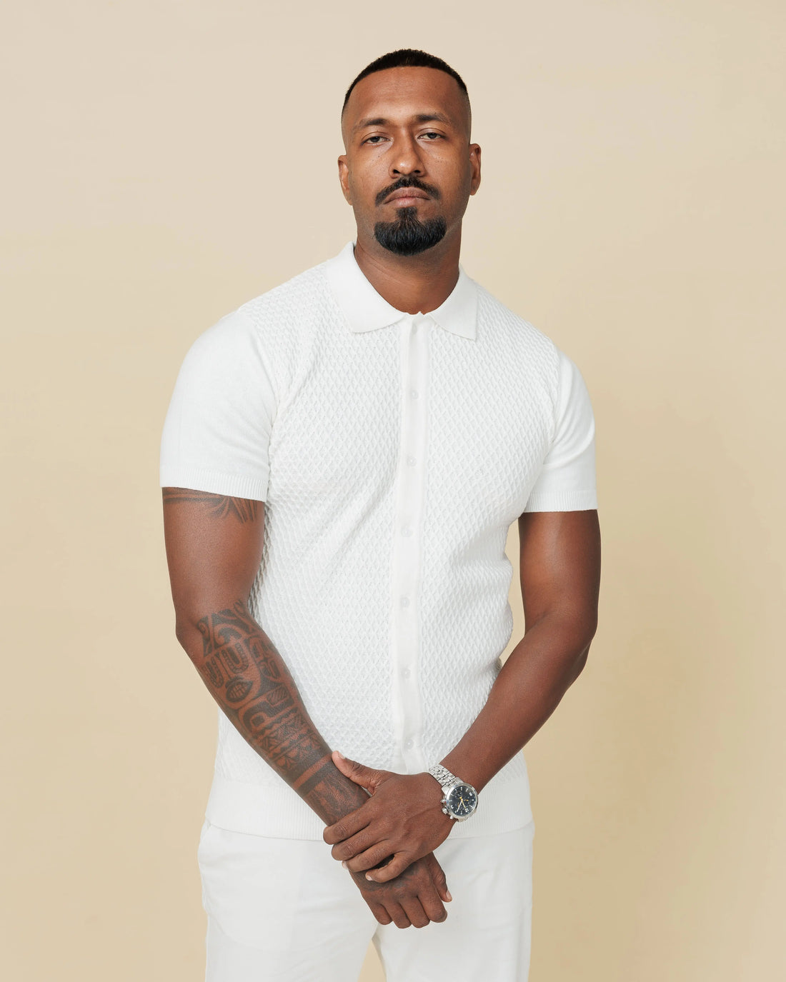 Diamond Weave Heritage Polo – Buttoned Edition  - Legacy London