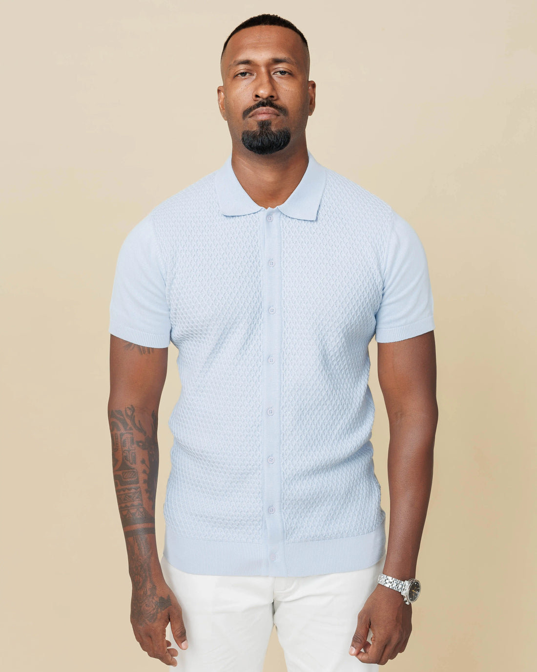 Diamond Weave Heritage Polo – Buttoned Edition  - Legacy London