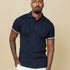 Drop Needle Flatknit Polo Navy-Blue-XL - Legacy London