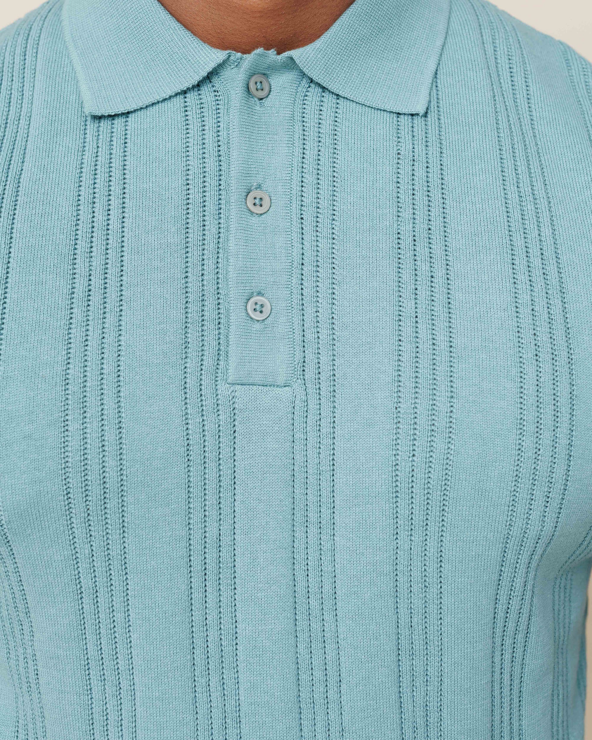 Drop Needle Flatknit Polo  - Legacy London