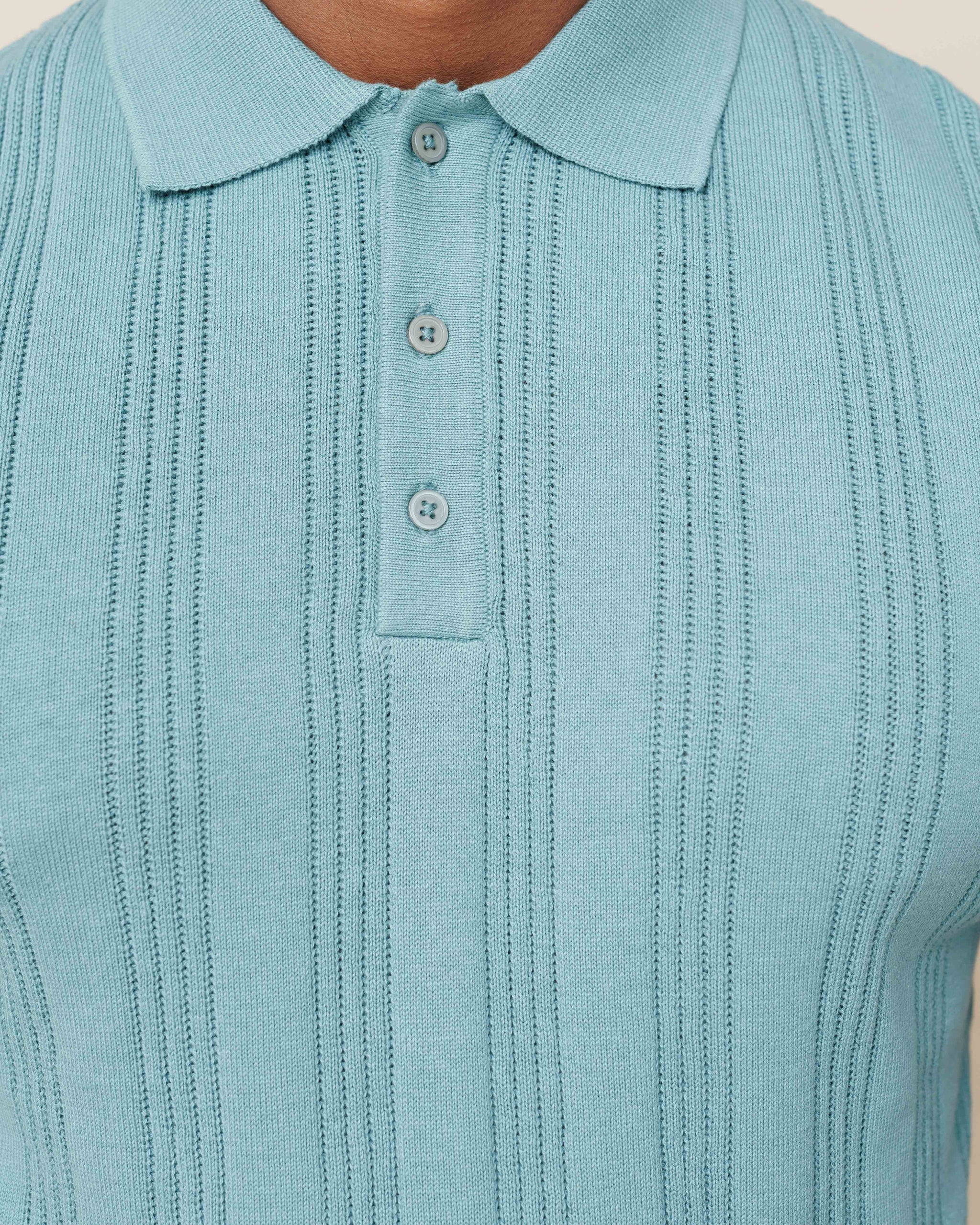 Drop Needle Flatknit Polo  - Legacy London