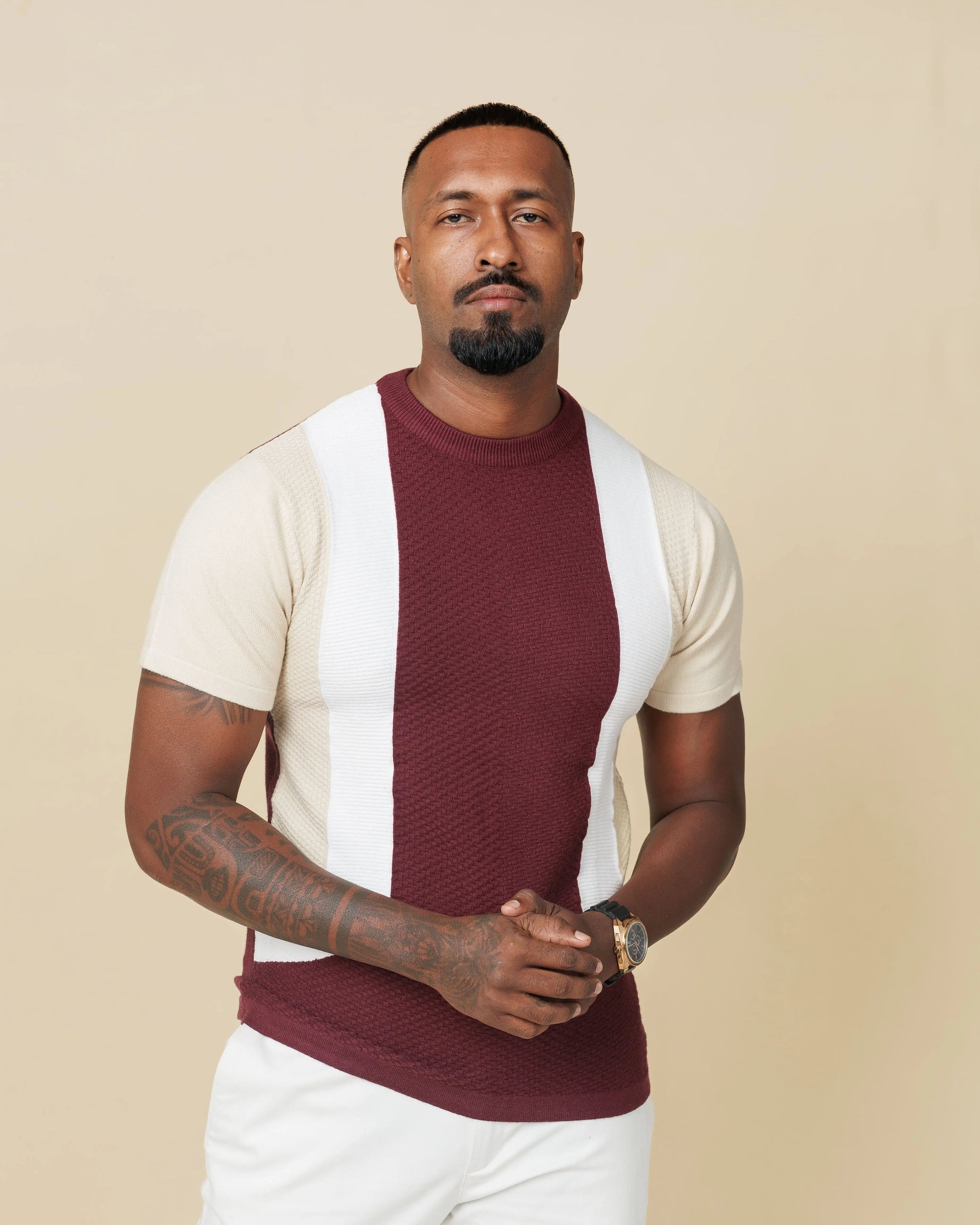 Duality Structured Knit Tee  - Legacy London