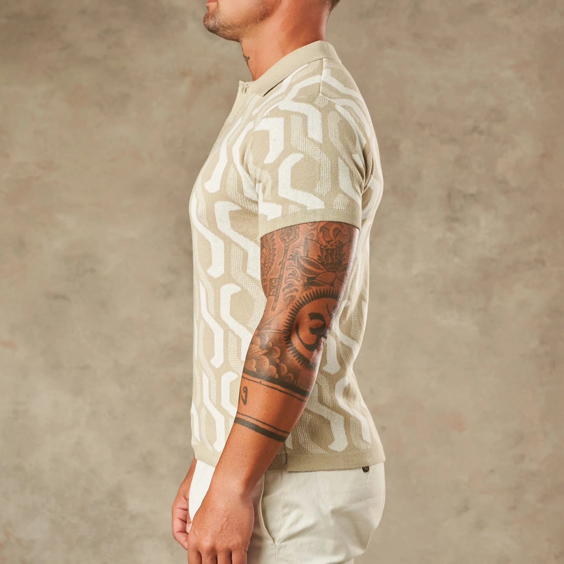 Interlocking Tile Pattern Polo  - Legacy London