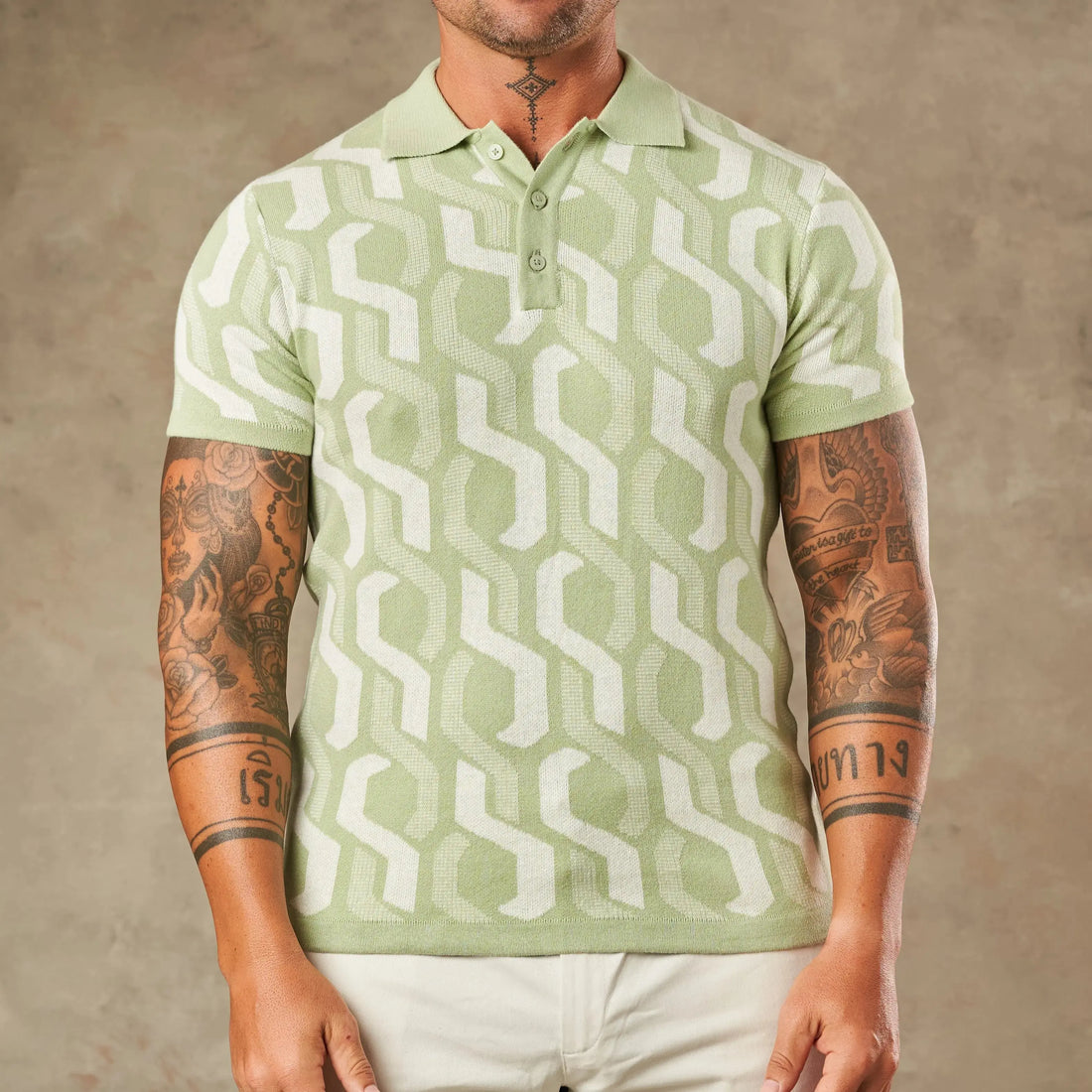 Interlocking Tile Pattern Polo  - Legacy London