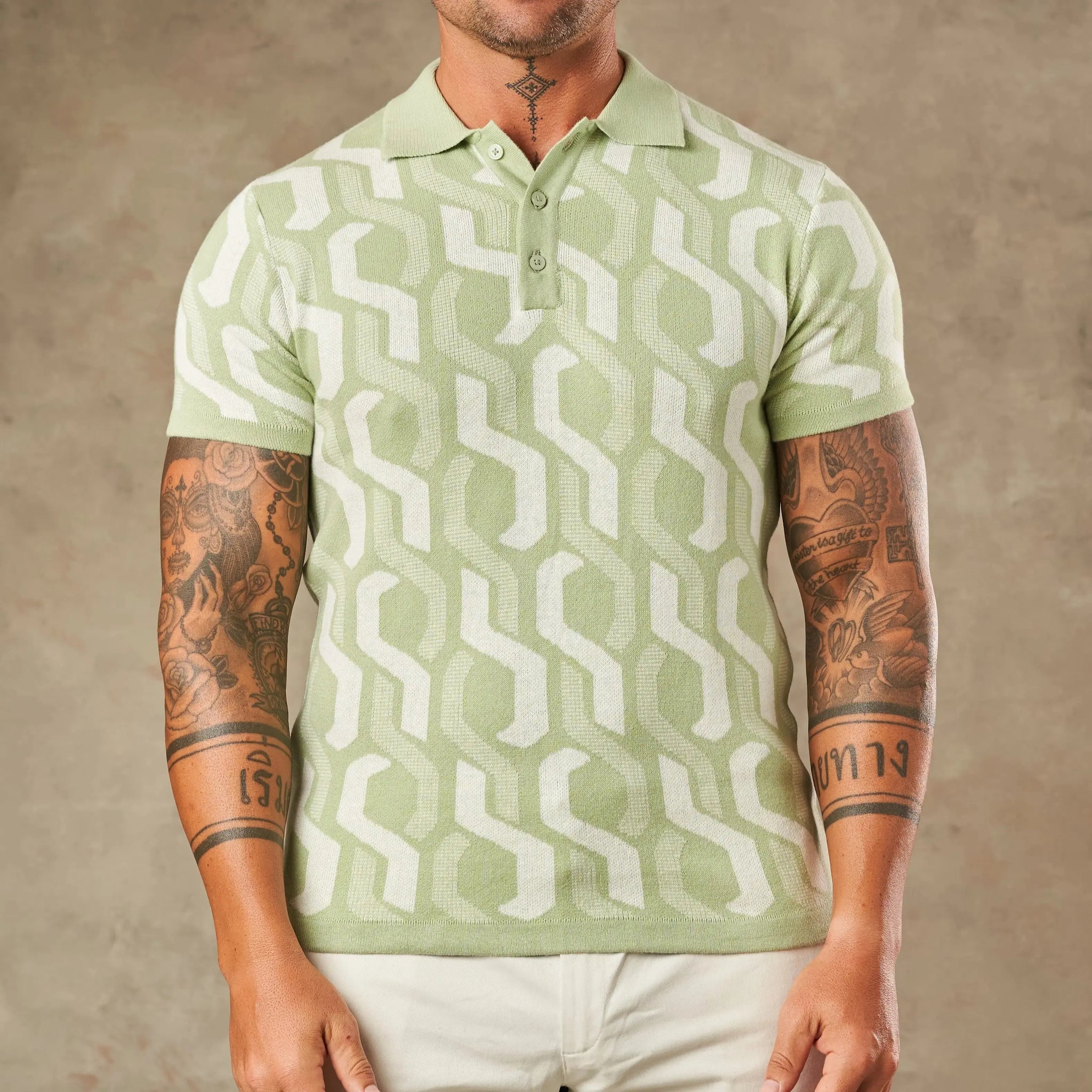 Interlocking Tile Pattern Polo  - Legacy London