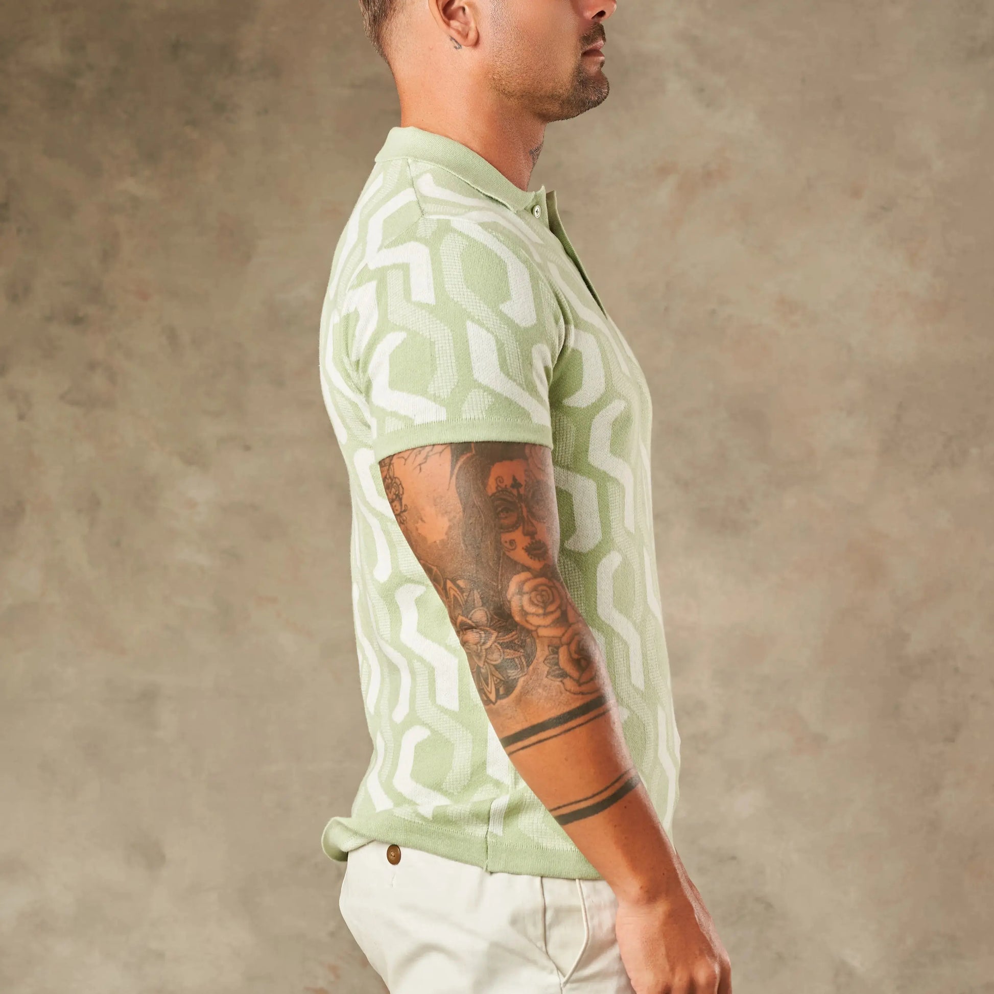 Interlocking Tile Pattern Polo  - Legacy London
