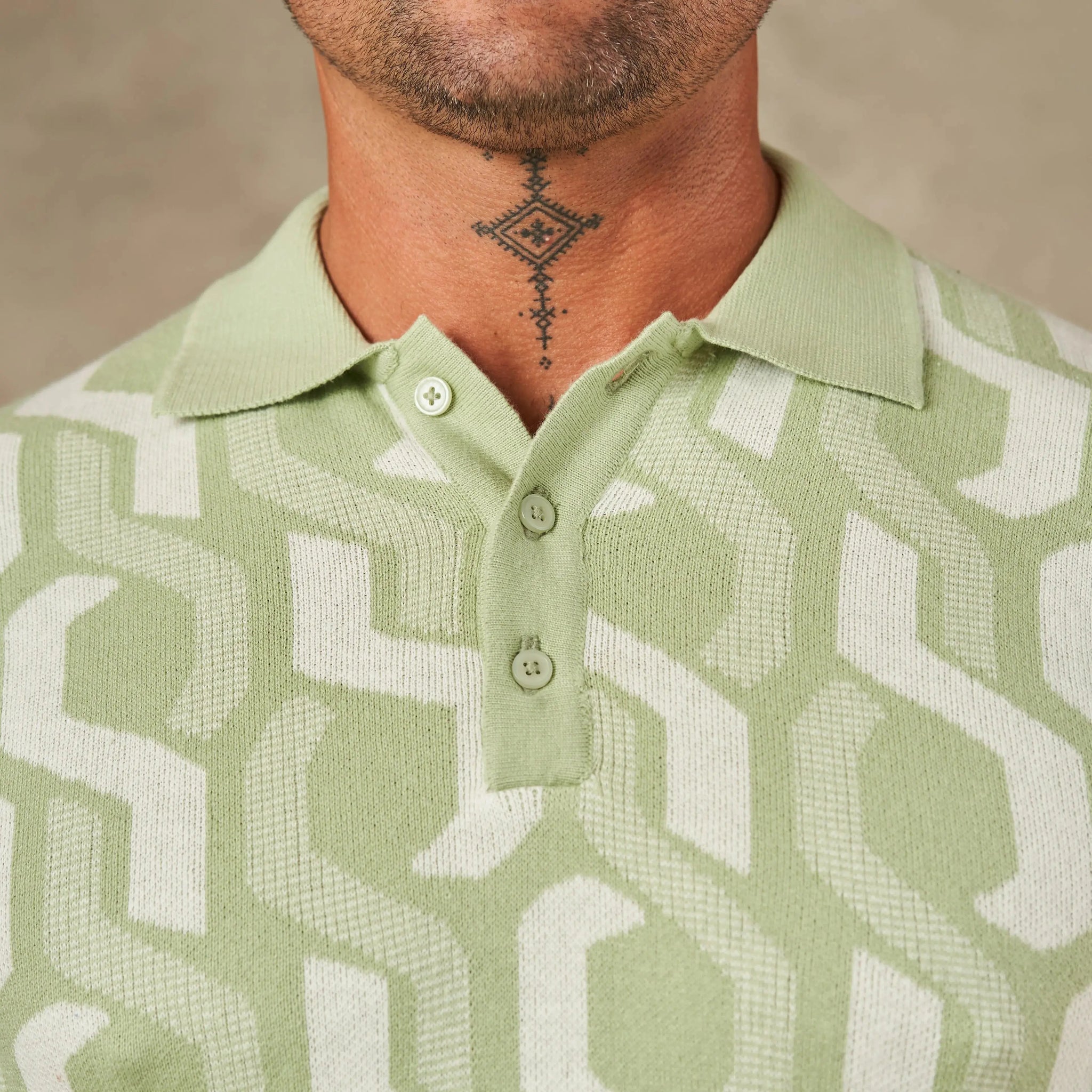 Interlocking Tile Pattern Polo  - Legacy London