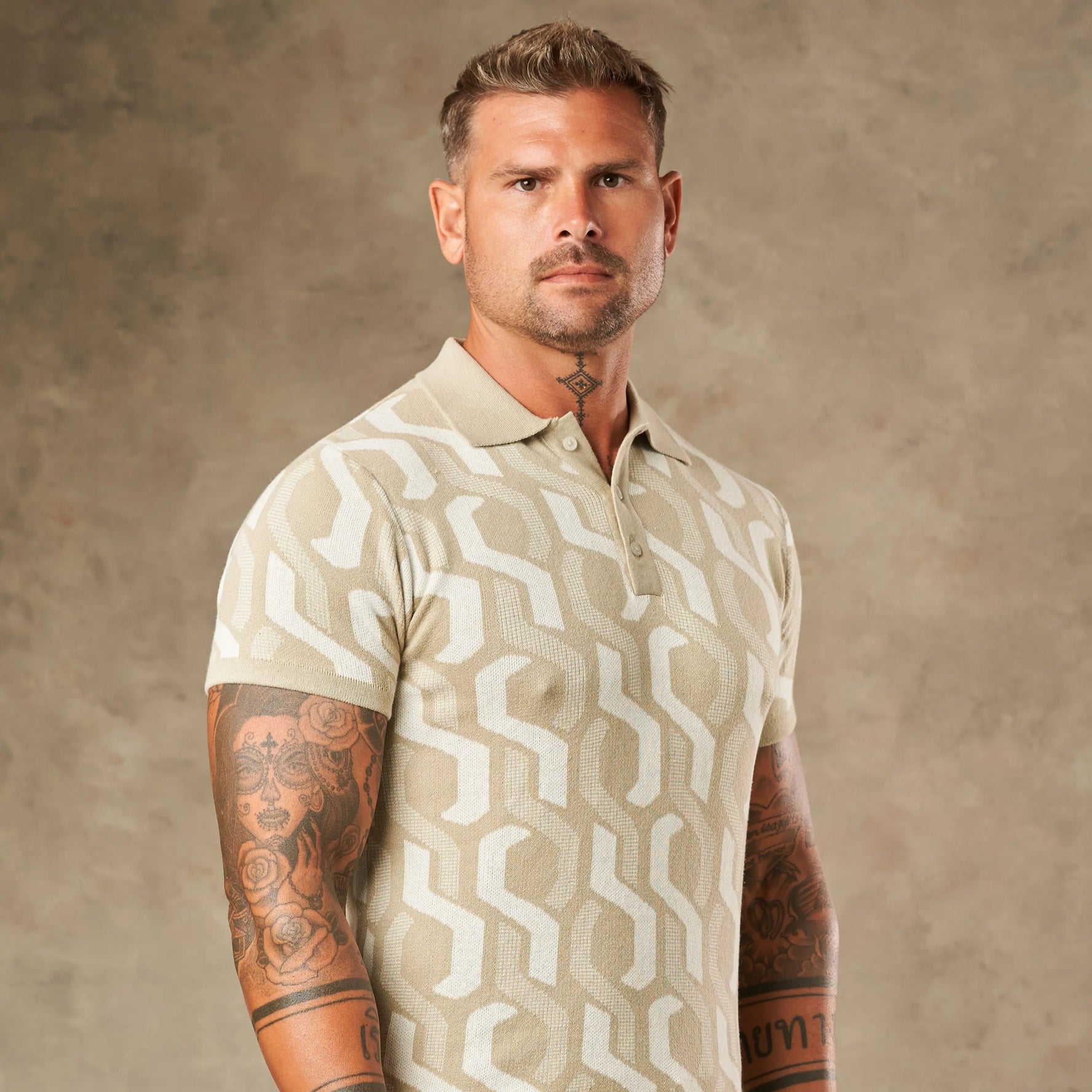 Interlocking Tile Pattern Polo  - Legacy London