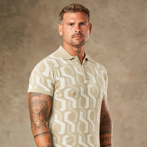 Interlocking Tile Pattern Polo  - Legacy London