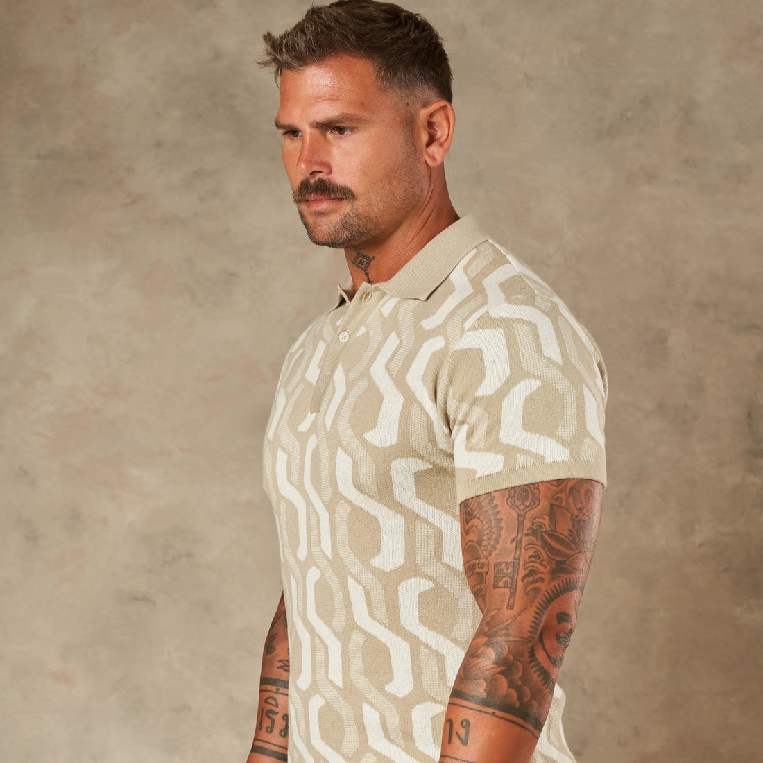 Interlocking Tile Pattern Polo  - Legacy London