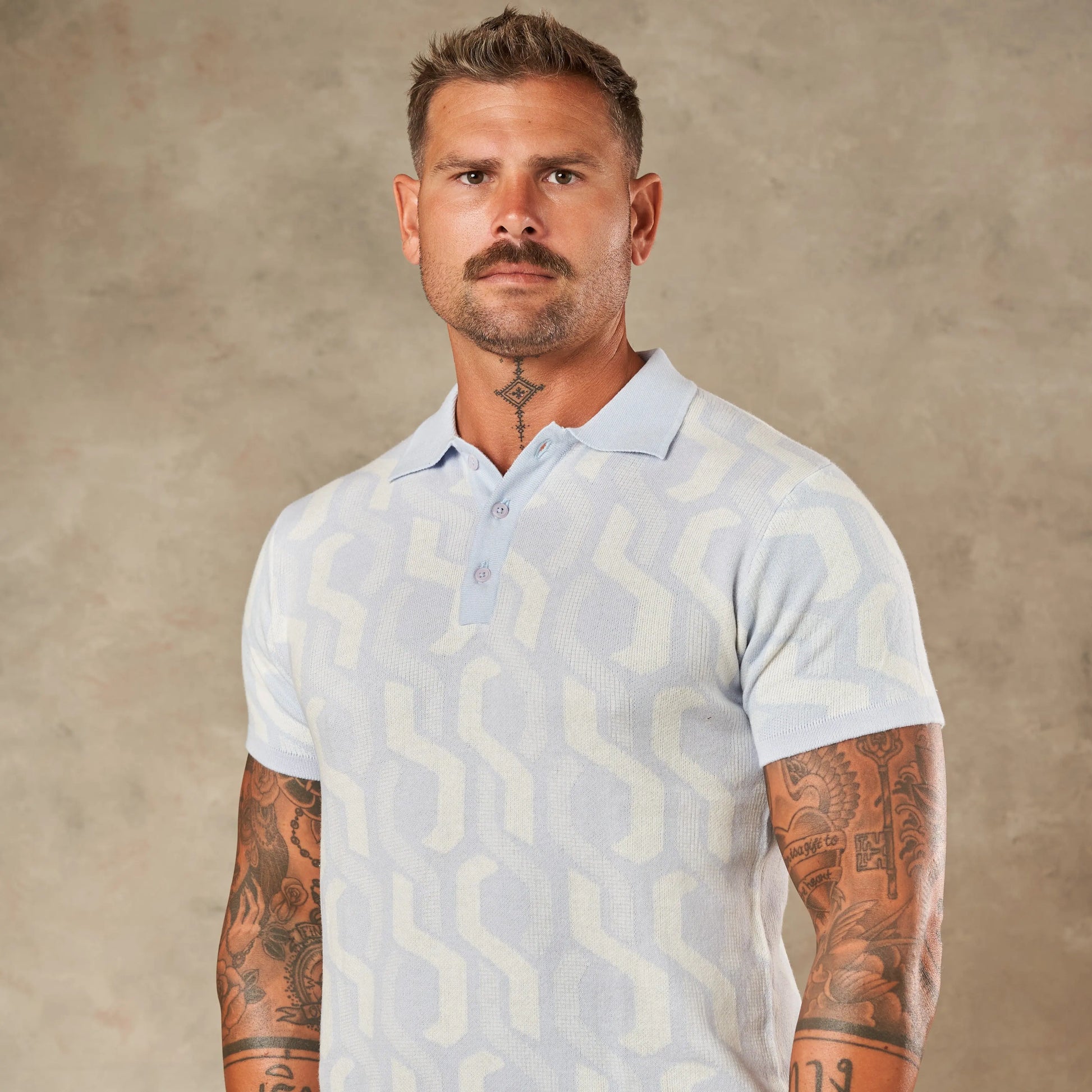 Interlocking Tile Pattern Polo  - Legacy London