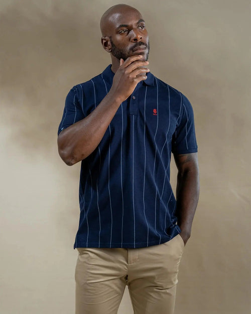 Legacy London | Line Classics - Vertical Striped Men's Sports Polo Shirt Legacy London