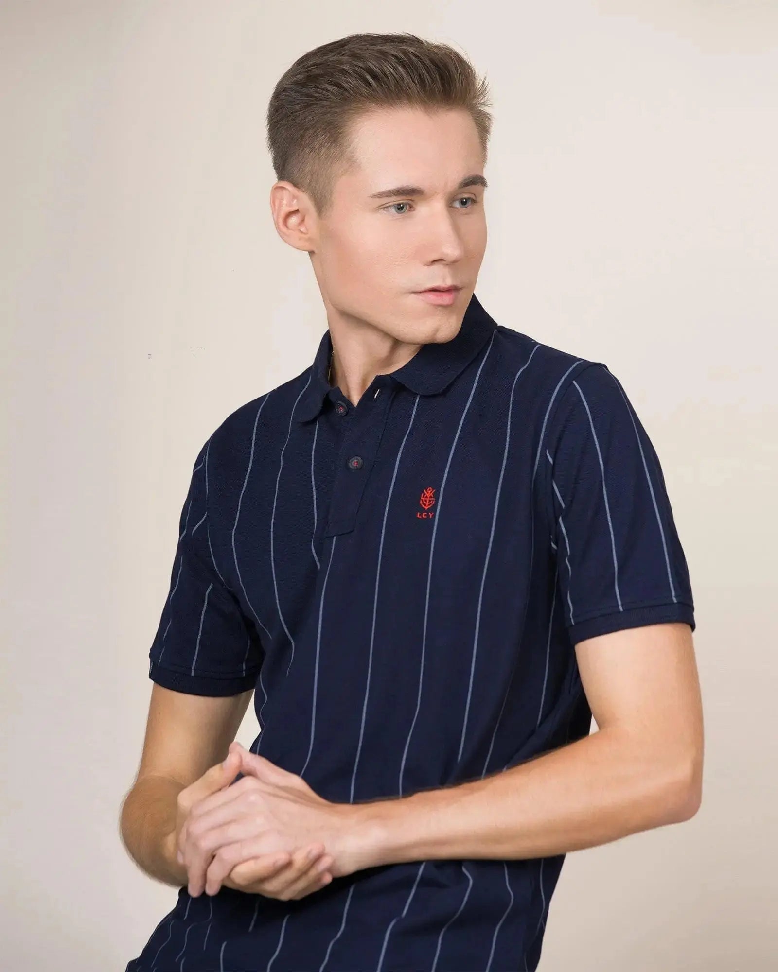 Legacy London | Line Classics - Vertical Striped Men's Sports Polo Shirt Legacy London