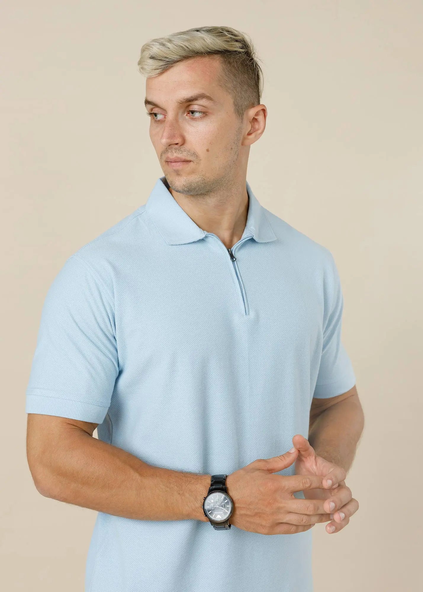 LEGACY LONDON MEN'S ZIPPER POLO Legacy London