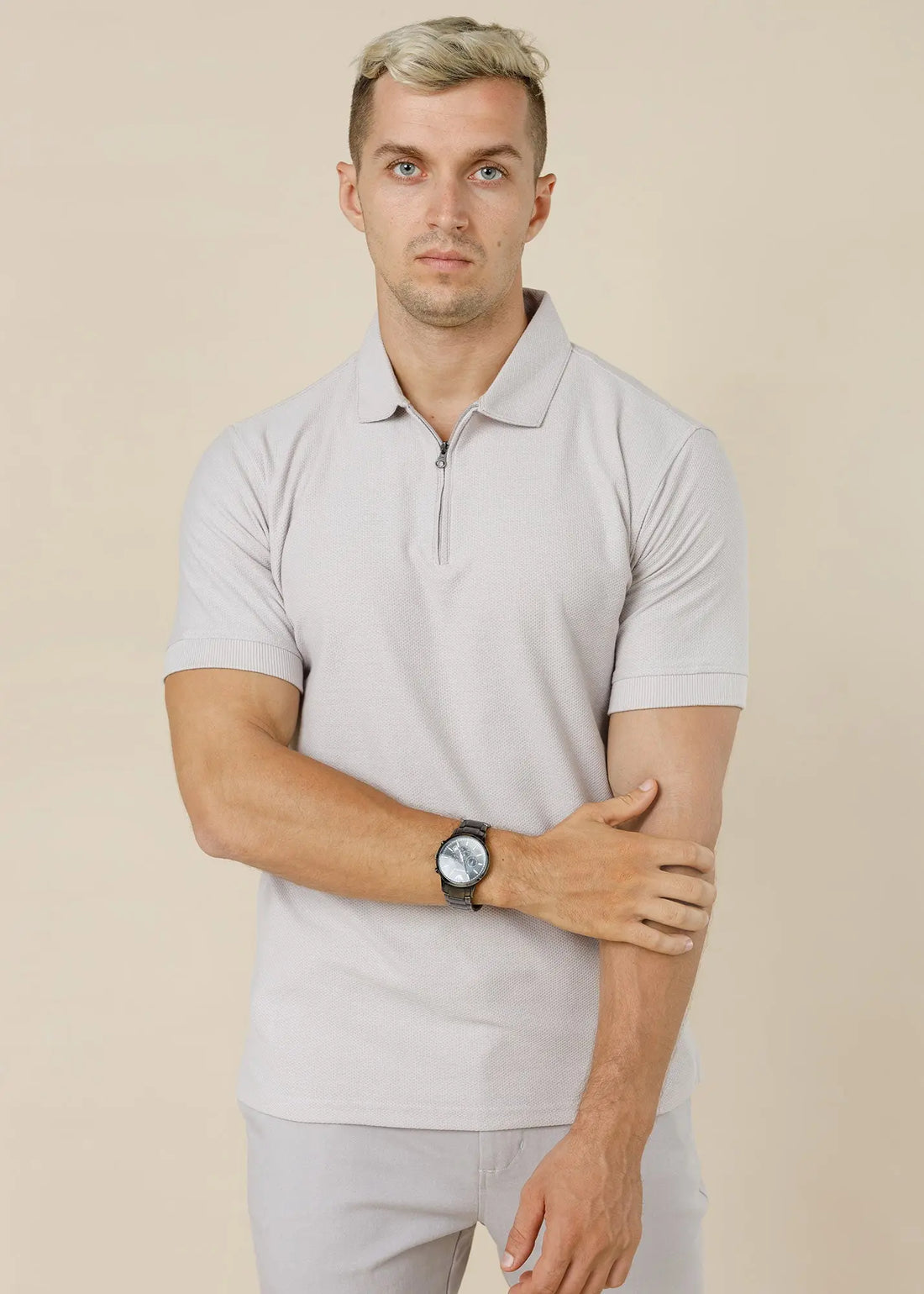 LEGACY LONDON MEN'S ZIPPER POLO Legacy London