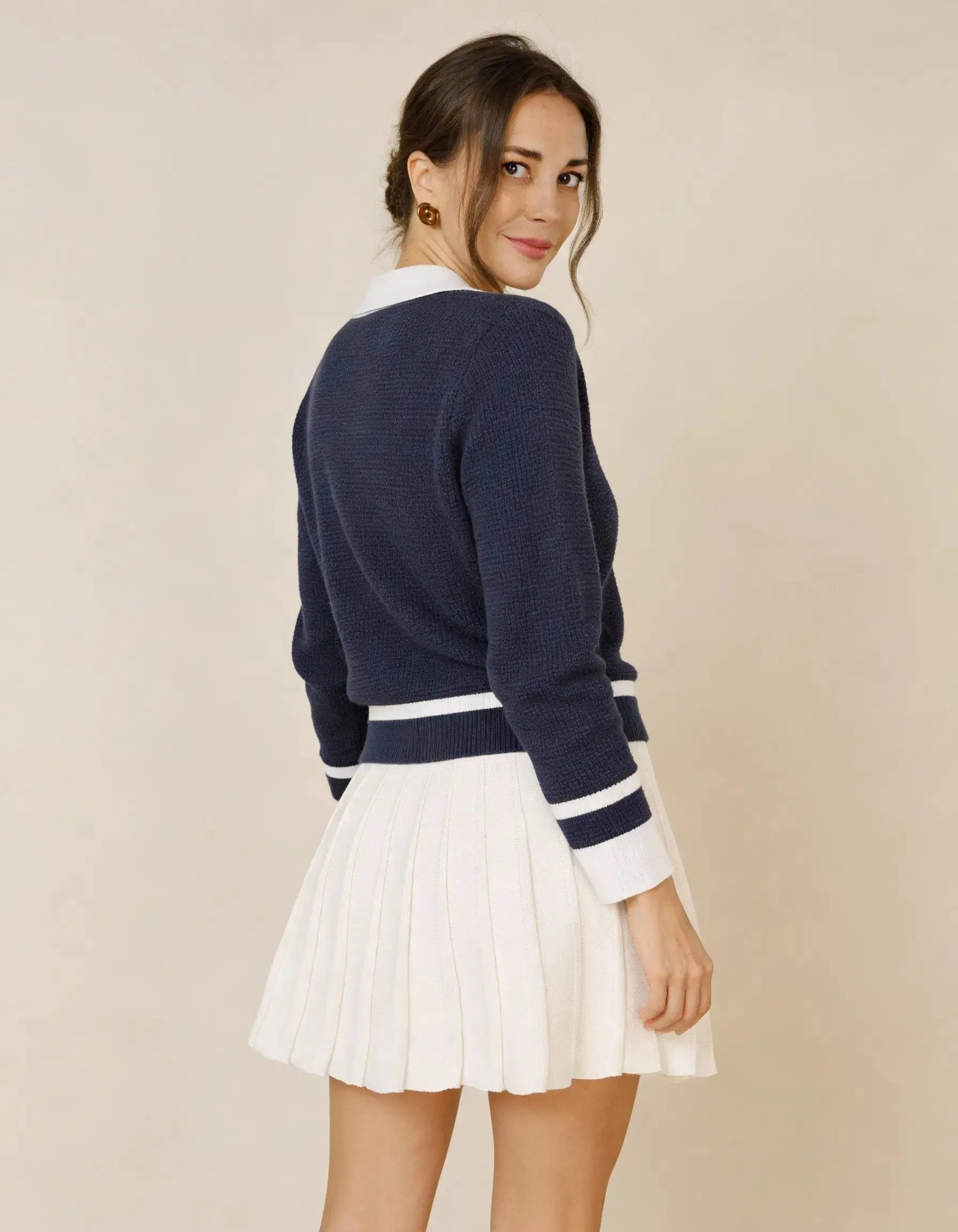 Ladies Contrast Collar Long Sleeved Polo  - Legacy London