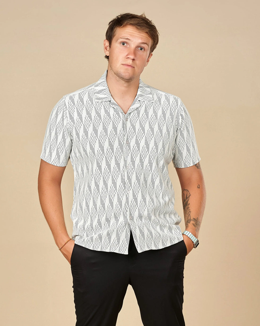 Legacy Cuban Collar Pattern Shirt  - Legacy London