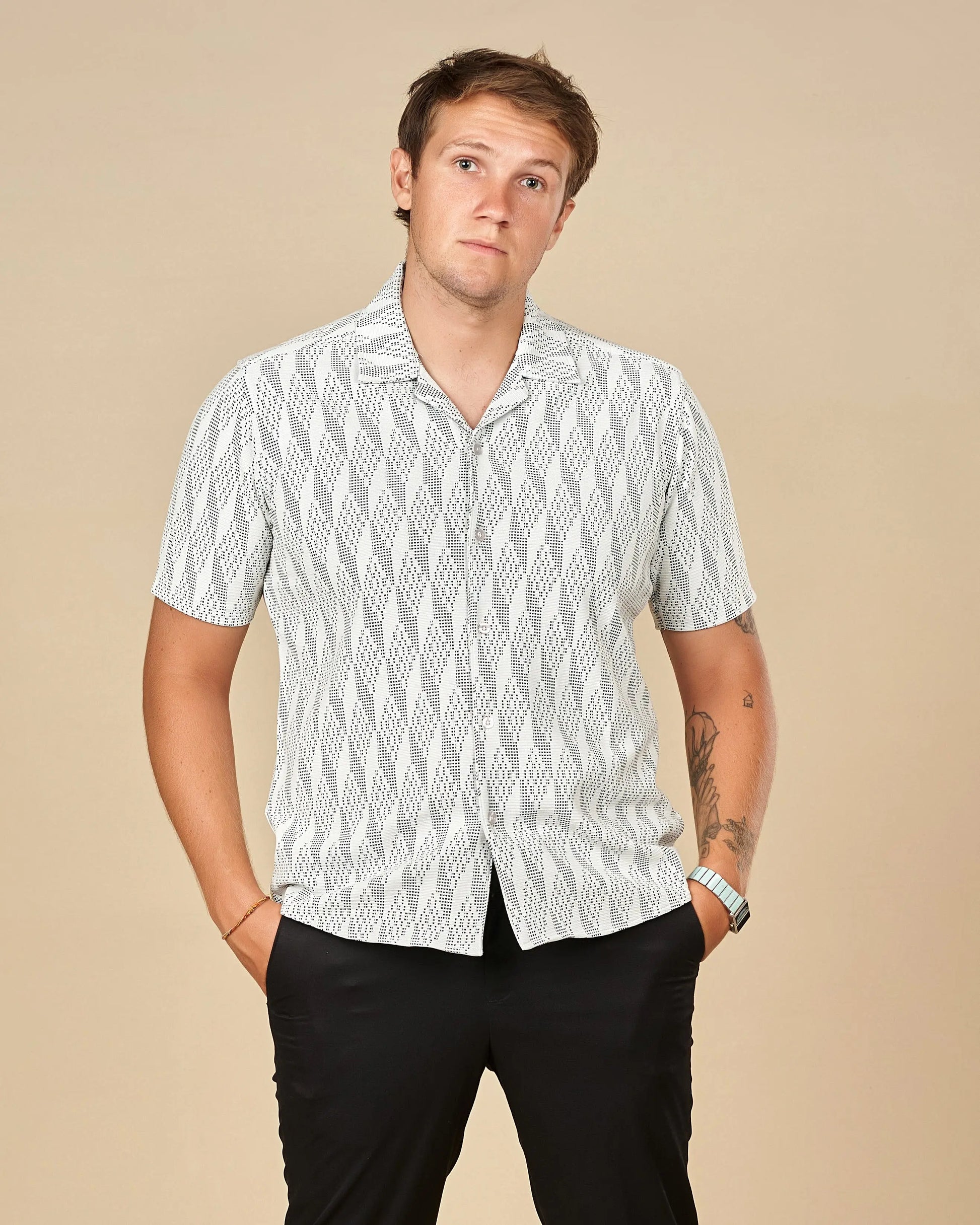 Legacy Cuban Collar Pattern Shirt  - Legacy London