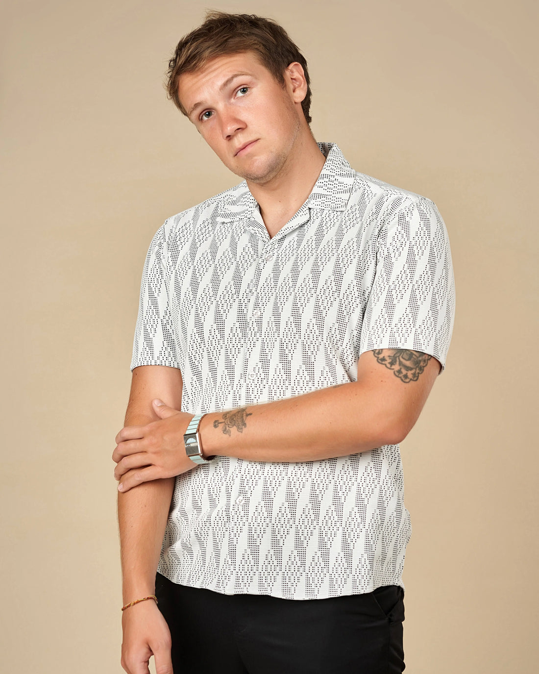 Legacy Cuban Collar Pattern Shirt  - Legacy London