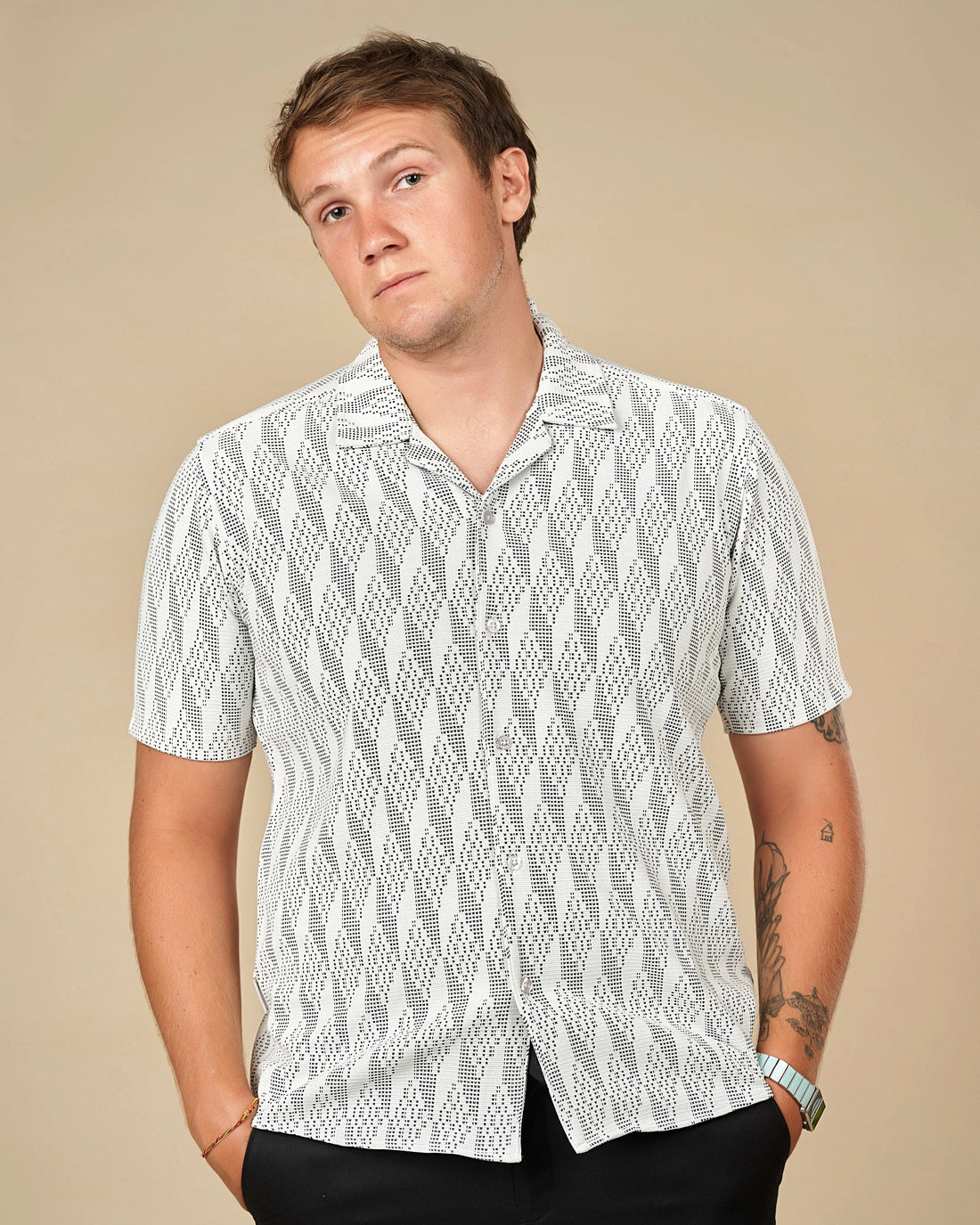 Legacy Cuban Collar Pattern Shirt  - Legacy London