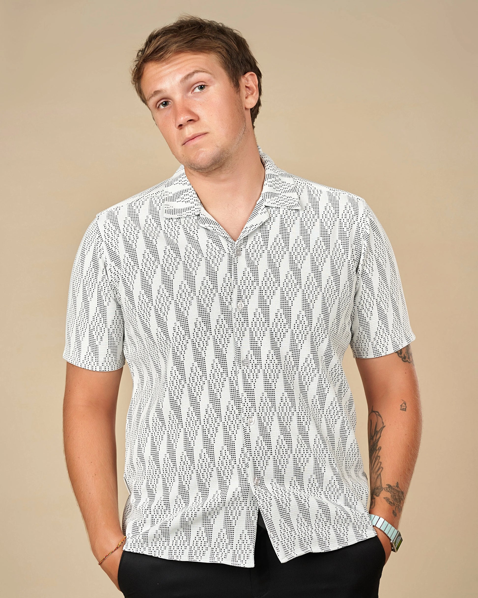 Legacy Cuban Collar Pattern Shirt  - Legacy London
