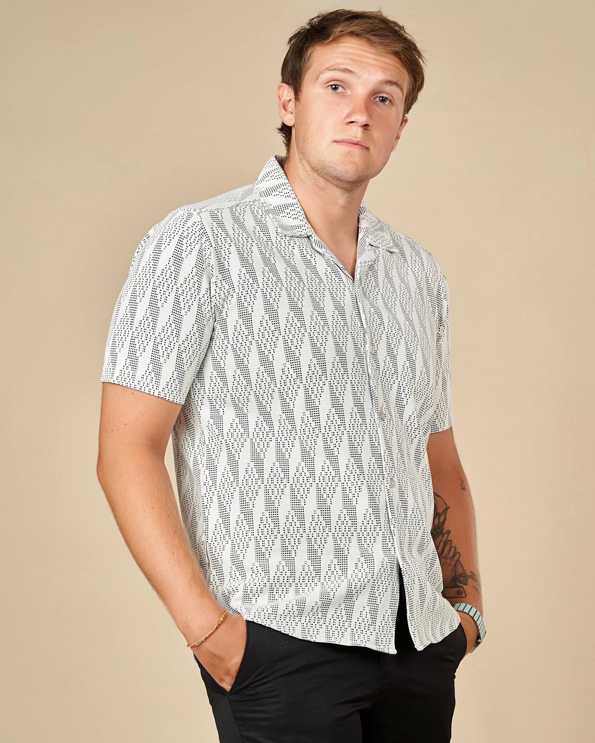 Legacy Cuban Collar Pattern Shirt  - Legacy London