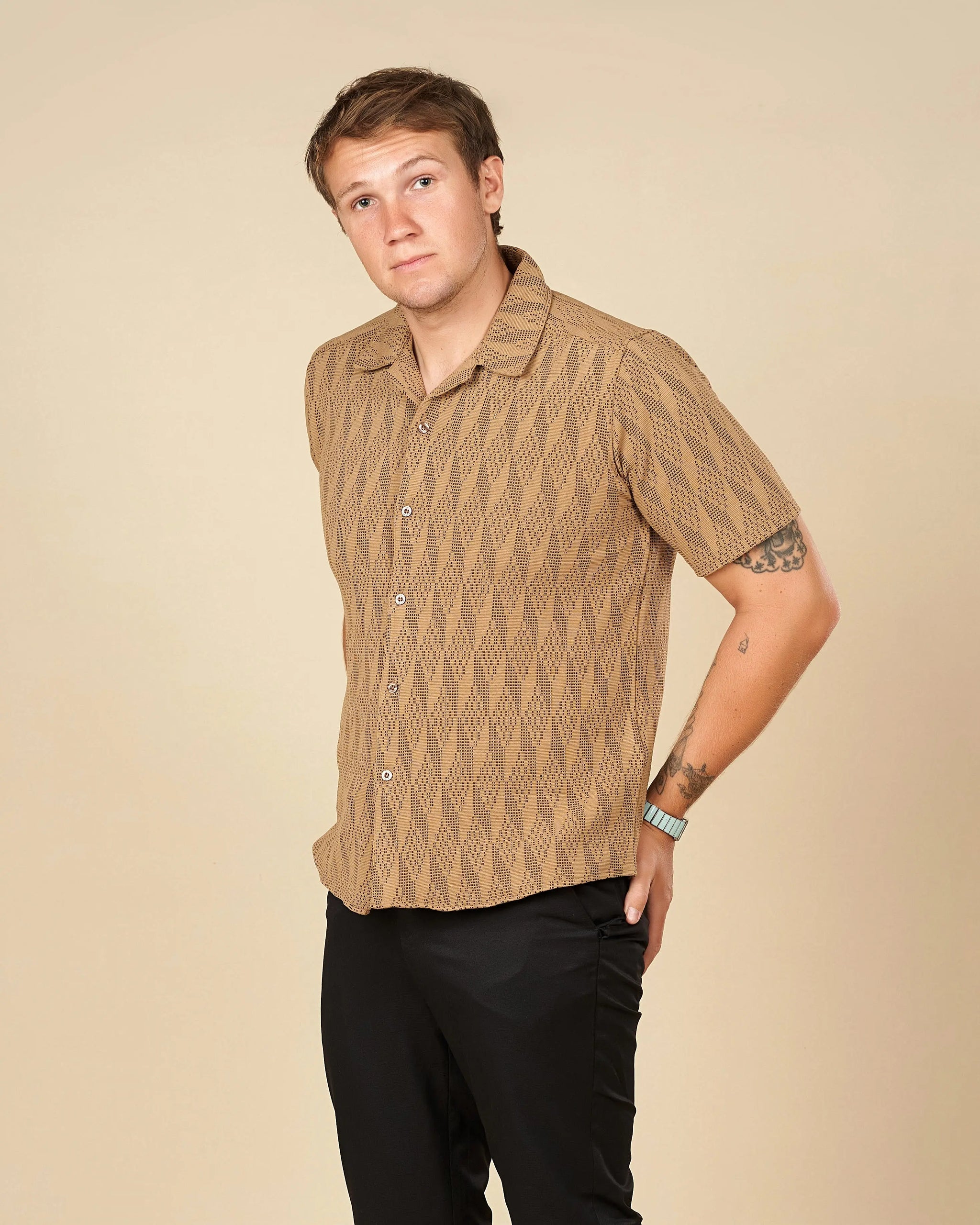 Legacy Cuban Collar Pattern Shirt  - Legacy London