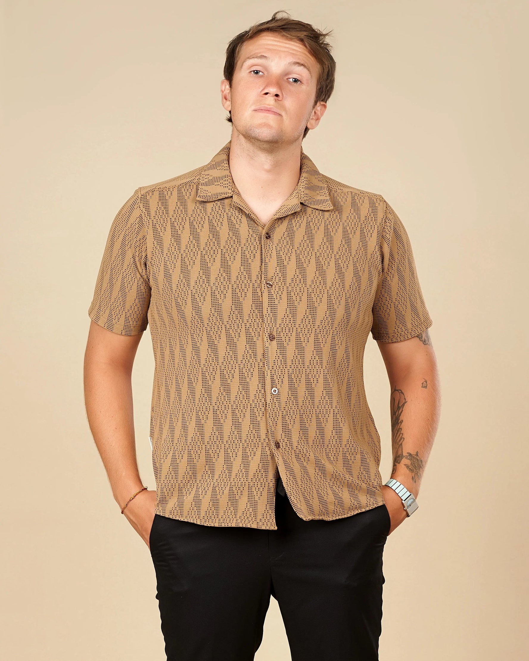 Legacy Cuban Collar Pattern Shirt  - Legacy London