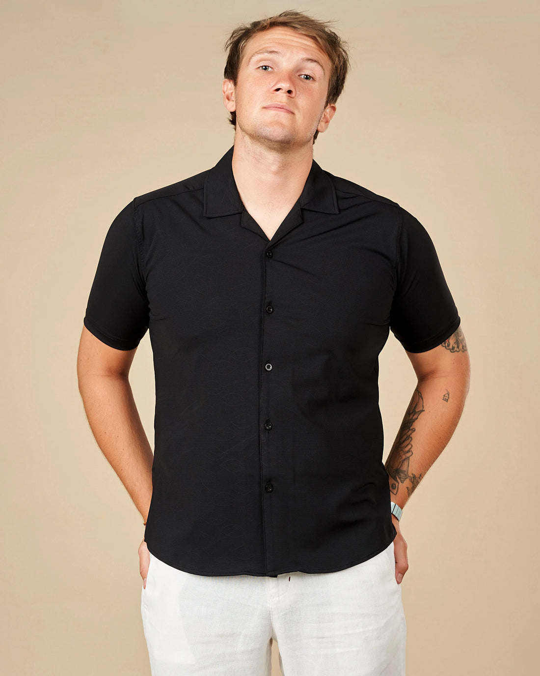Legacy London Cuban Collar Performance Shirt Black / XL - Legacy London
